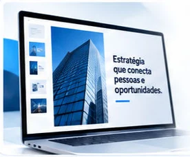 Ilustração de apresentação corporativa em notebook
