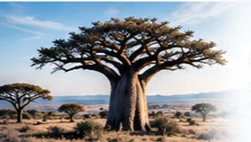 Baobá na savana africana, representando projetos e conexões na África