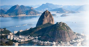 Paisagem do Rio de Janeiro, representando a atuação no Brasil
